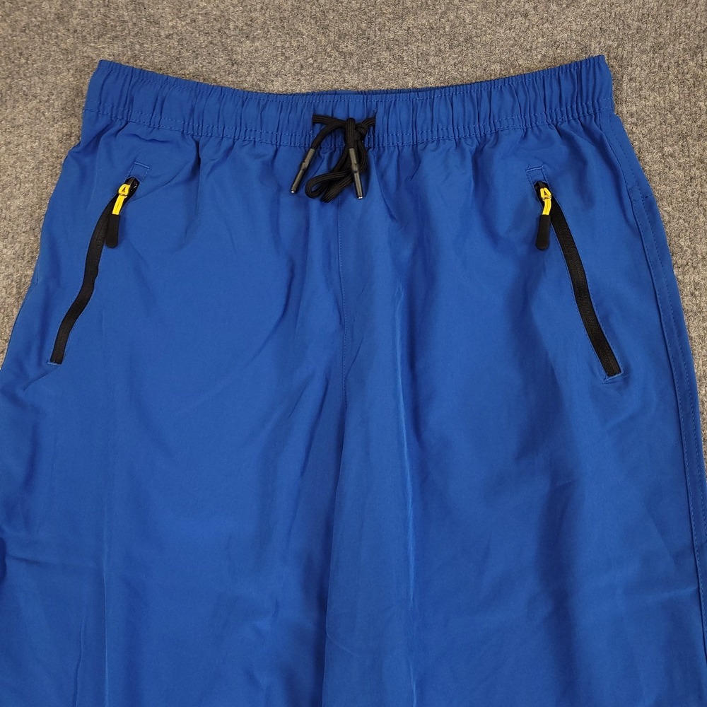 Athletic Travel Pants Men 32x30 Blue Stretch Drawstring Zip Pocket High Rise NWT - Picture 4 of 15